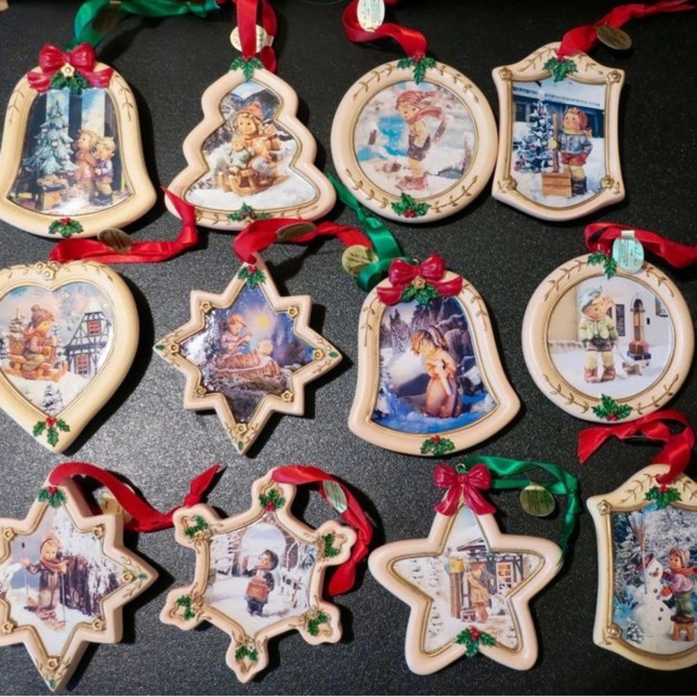 Vintage M.J. Hummel Danbury Mint set of 12 ornaments in original box.